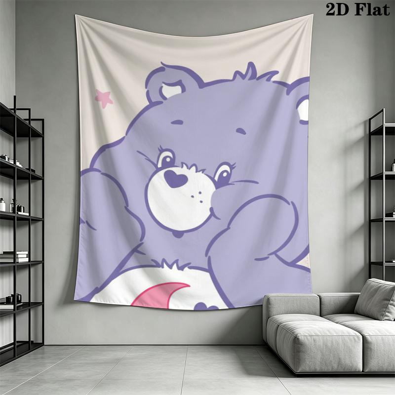 Care Bears Wall Tapestry Aesthetic Wall Hanging Printed Fabric Blanket Decorative Tapestries for Bedroom Living Room Home Decor
