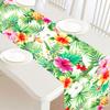 Summer Hawaiian Floral Table Runner Flamingo Birthday Party Decor Kids Aloha Hawaii Tropical Party Supplies Dining Table Decor