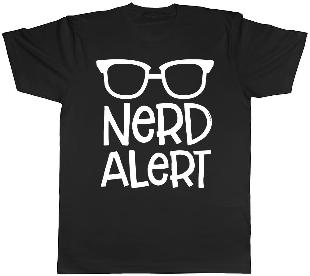 Nerd Alert Glasses Funny Geek Mens Birthday Gift Tee T-Shirt M