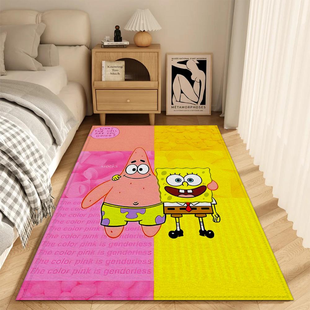 Fashion Entrance Mat Living Room Rugs Decoration S-spongebob Non Slip Carpet for Kitchen Super Absorbent Bathroom Rug Balcony