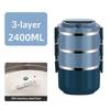 3 Layer Insulated Lunch Box 304 Stainless Steel Leakproof Large Capacity Bento Container Gift for Students Office Workers