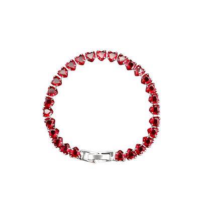 Volledig Diamanten Hart Armband met Micro-ingelegd Zirkonia - Trendy Europese & Amerikaanse Sieraden