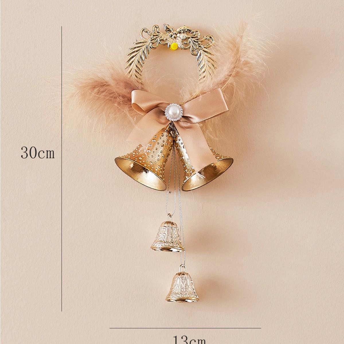 

Champagne Gold Christmas Bell Sign Ornament for Tree