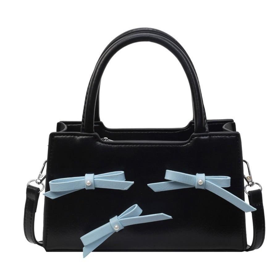 Stylish Small Kelly Bag With Butterfly Bow Design Pu Material Street Fashion Trend Oval Shape 2023 New Winter Shoulder Bag