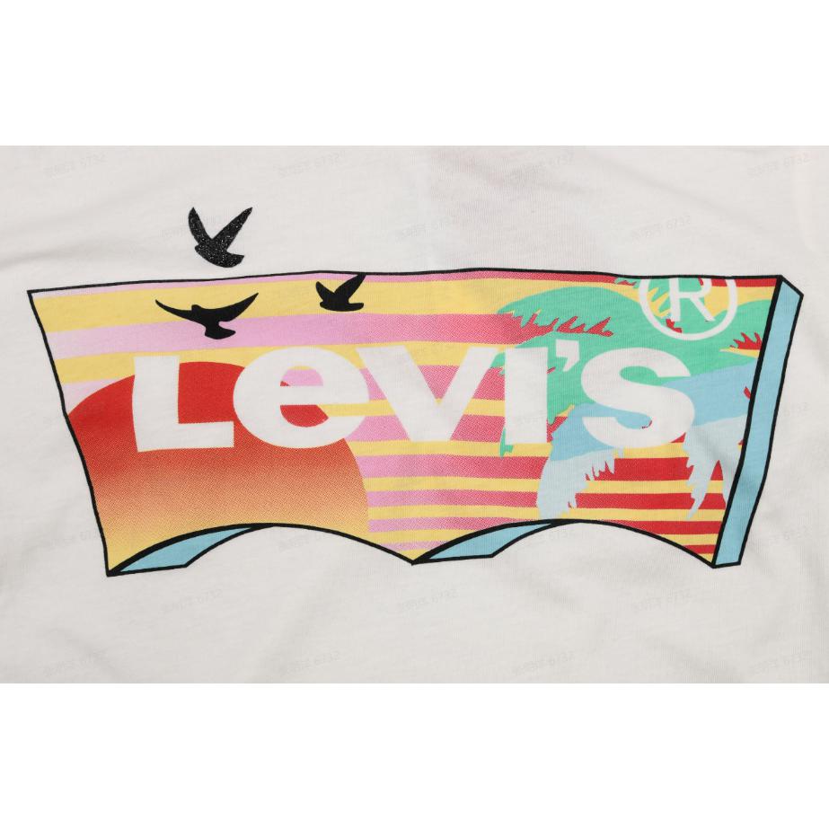 Levis Logo Slim Fit Comfortable Short Sleeve Regular T-Shirt Women T-Shirts White 17369-0319