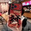 Good Blessings Printed Vertical Grain Leather Soft Silicone Phone Case Back Cover with Camera Lens Full Protection for iPhone 17