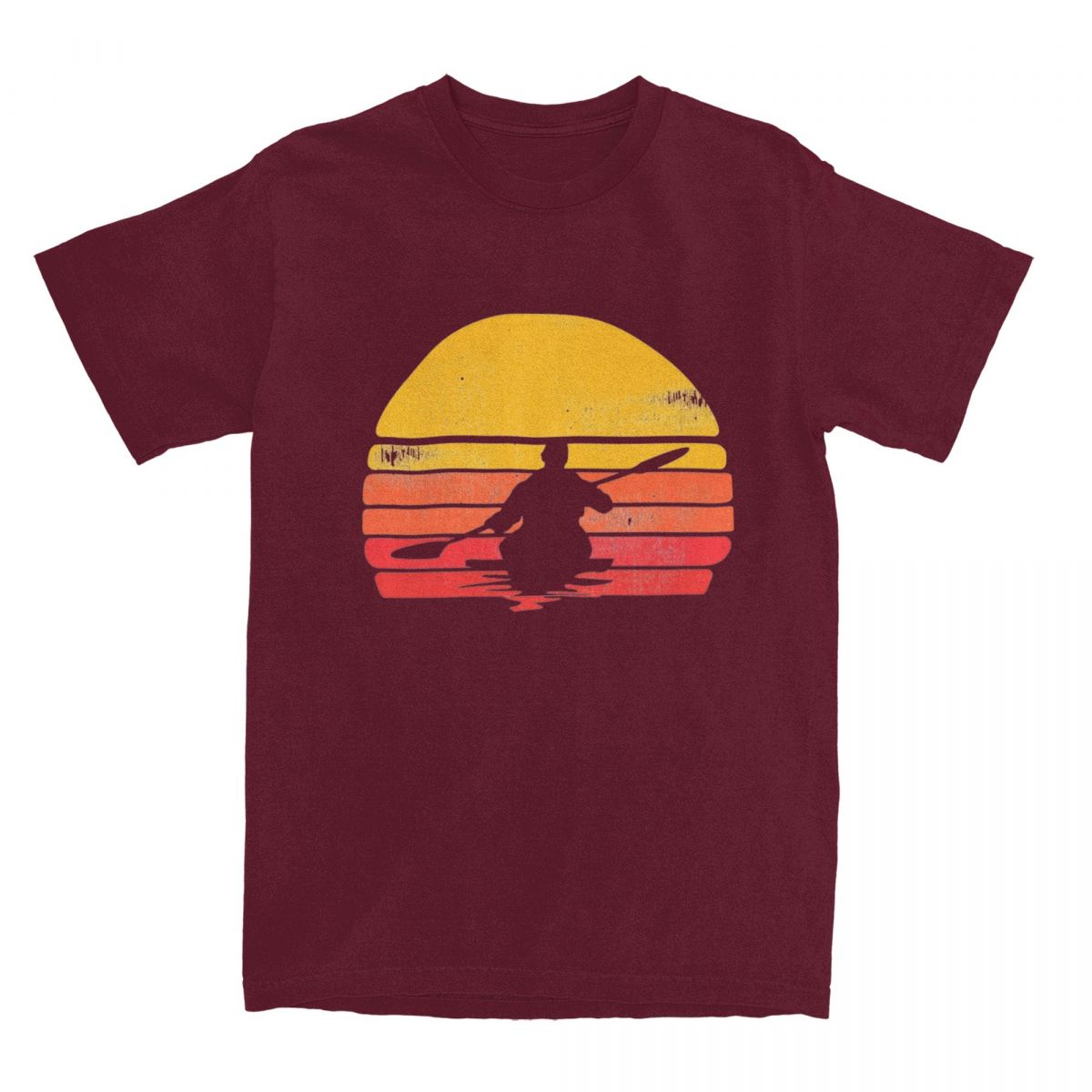 

Мужские и женские футболки с изображением заката на байдарках, одежда для морского каяка, 100% хлопок, футболка, одежда, потрясающая футболка на все сезоны XXXXXL бордовый