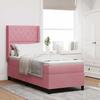 Box Spring Bed with Mattress and Headboard Pink 80 X 200 Cm Velvet