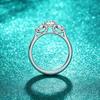 S925 Sterling Silver 3 Carat Oval D Color Moissanite Engagement Wedding Ring