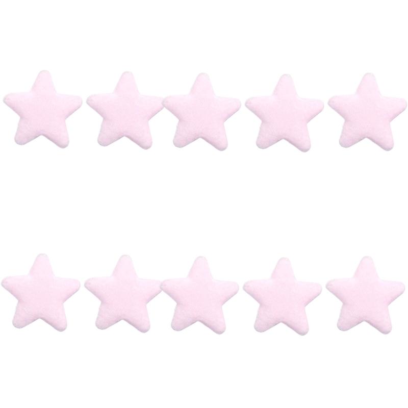 10Pcs 6.5CM Colorful Plush Star Appliques For Handmade Bag Garment Shoe Decoration Hair Accessories and Sewing Craft