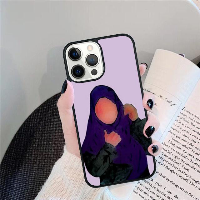 Muslim Islamic Eyes Arabic Hijab Girl Phone Case Cover for iPhone 17 Air 16 15 14 13 11 12 Pro Max Plus Coque