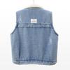Autumn and Winter Lambswool Plus Velvet Thickened Patch Denim Vest Women's Loose Vest Waistcoat Jacket