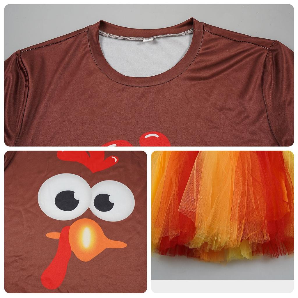 Thanksgiving Party Turkey Dress Dress Holiday Show Tutu Cosplay Dress