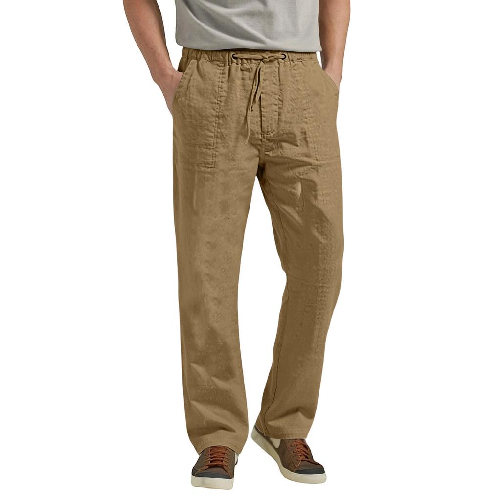 Herren Leinen Casual Hose Baumwolle Vollständig für Frühling und Herbst Tägliche Kleidung