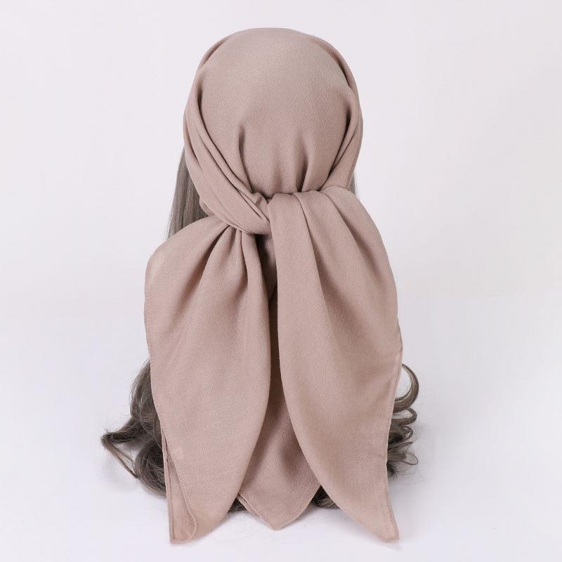 91cm solid color cotton-linen scarf headscarf, vintage square scarf, gauze scarf, shawl, breathable headscarf, women's wholesale