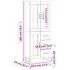 Highboard Smoked Oak 69.5 x 34 x 180 cm Particleboard