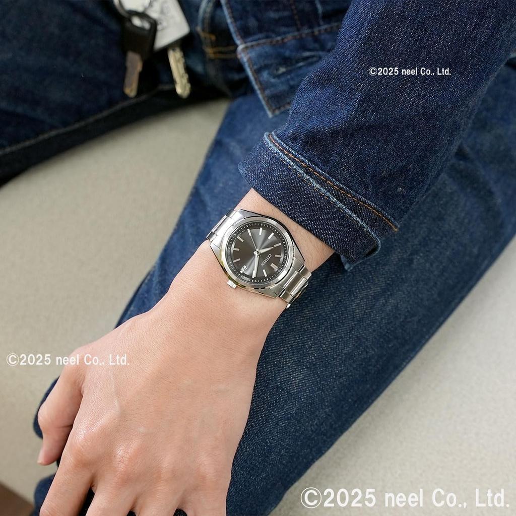 CITIZEN COLLECTION Men's Watch, 3-Hand Model, Light-Powered Eco-Drive, 5 ATM Water Resistance, Basic Silver/Black, AS1080-65E