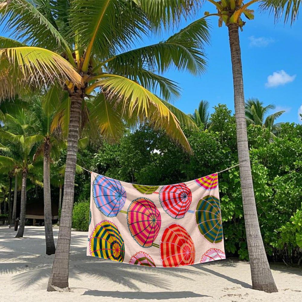 Colorful Beach Umbrellas Quick Drying Bath Towel Microfiber beach towel - light weight swimming camping yoga beach out