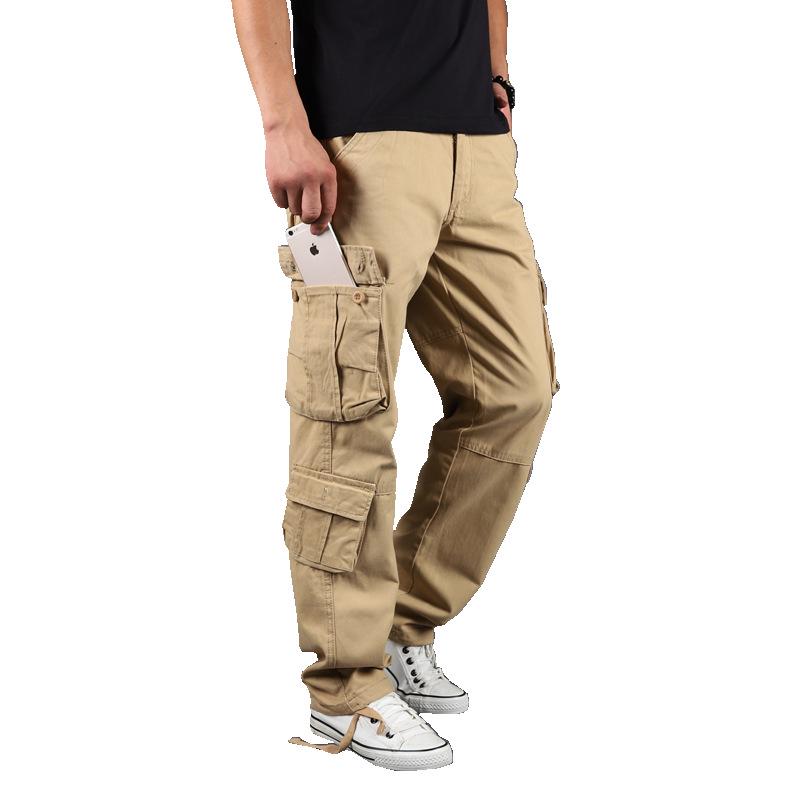 Men's Outdoor Multi-Pocket Loose Cargo Pants - Plus Size Cotton Straight Leg