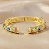 Stylish Four Leaf Clovers Enamel Alloy Bracelet Featuring Smooth Drip Oil Craft and Ethnic Flair Versatile Use