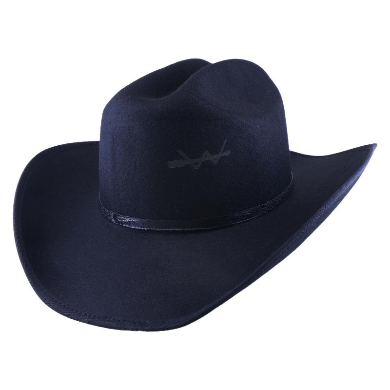 Herbst und Winter Herren Ritterhut Filzhut Imitatwolle Buckel Kuhkopf Schnalle Western Cowboyhut