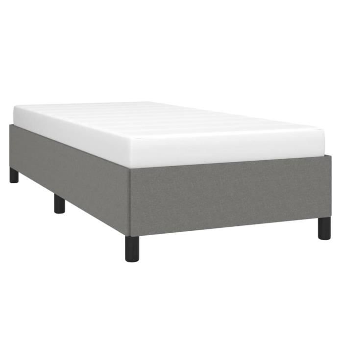 347043 vidaXL Cadre de lit Gris foncé 100 x 200 cm Tissu