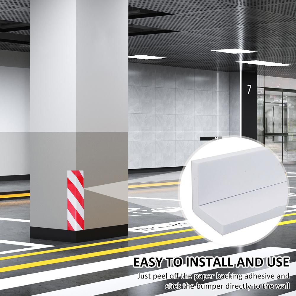 2Pcs Car Foam Bumper Protectors Bumper Guard Car Parking Protector Self-adhesive Reflective Strips for Cars Parking Garage Walls