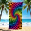 1Pc Rainbow Spiral Dots Beach Towel, Quick Dry, Multi-Use for Beach Pool Gym Yoga Home Travel, Christmas, Halloween, Xmas Gift ES92924