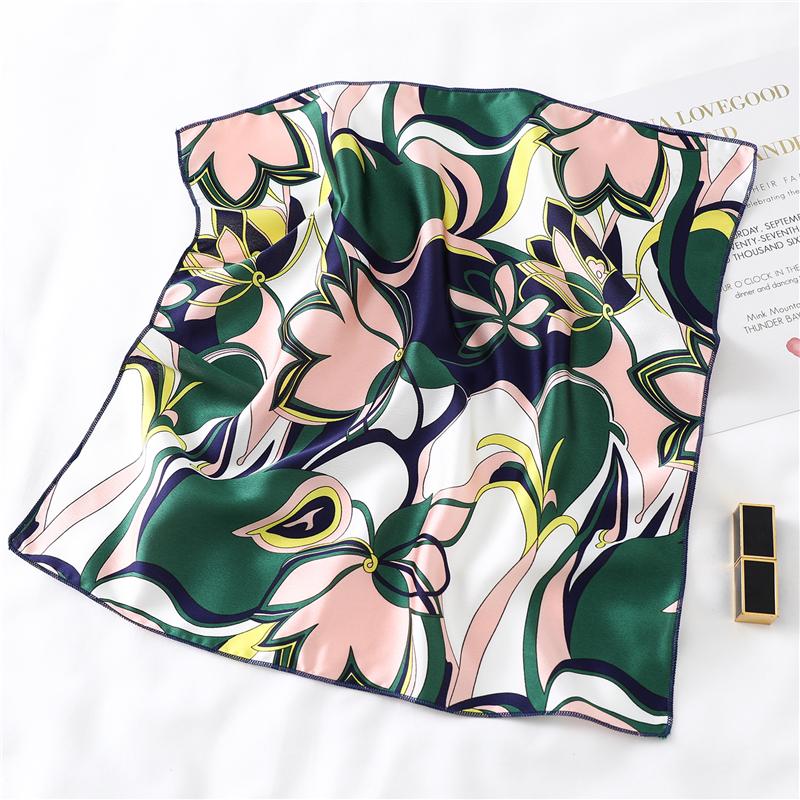 Frauen Mode Kleine Satin Seide Schal Platz Wrap Weibliche Taschentuch Hals Kragen Krawatte Schals Tücher YSX