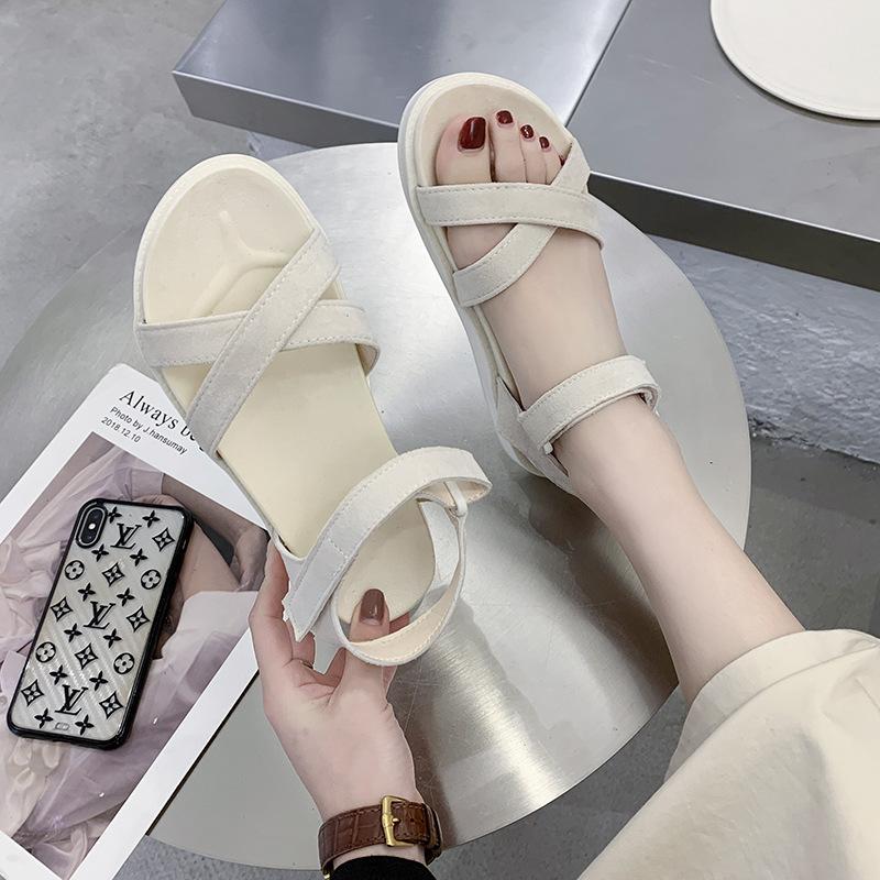 High-end Round Head, Light and Comfortable Muffin Platform Shoes 2025 Summer New Women's Shoes One-button Sandals