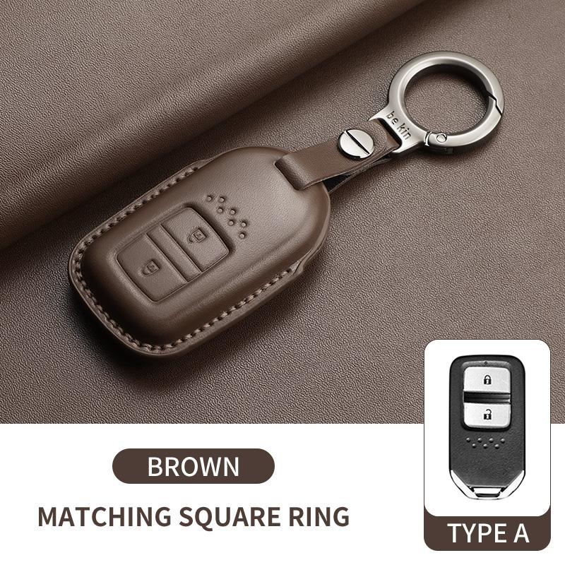 Leather Car Key Case Cover for Honda Odyssey Xrv Civic HR-V Crv Accord Integra Durable Car Key Fob Shell Decorative Accessories