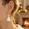 Christmas Theme Jewelry Gifts 1 Pair Tree Earrings, Glitter Acrylic Star Xmas Shape Dangle Earrings for Holiday Gatherings Festive Gift New Year Party