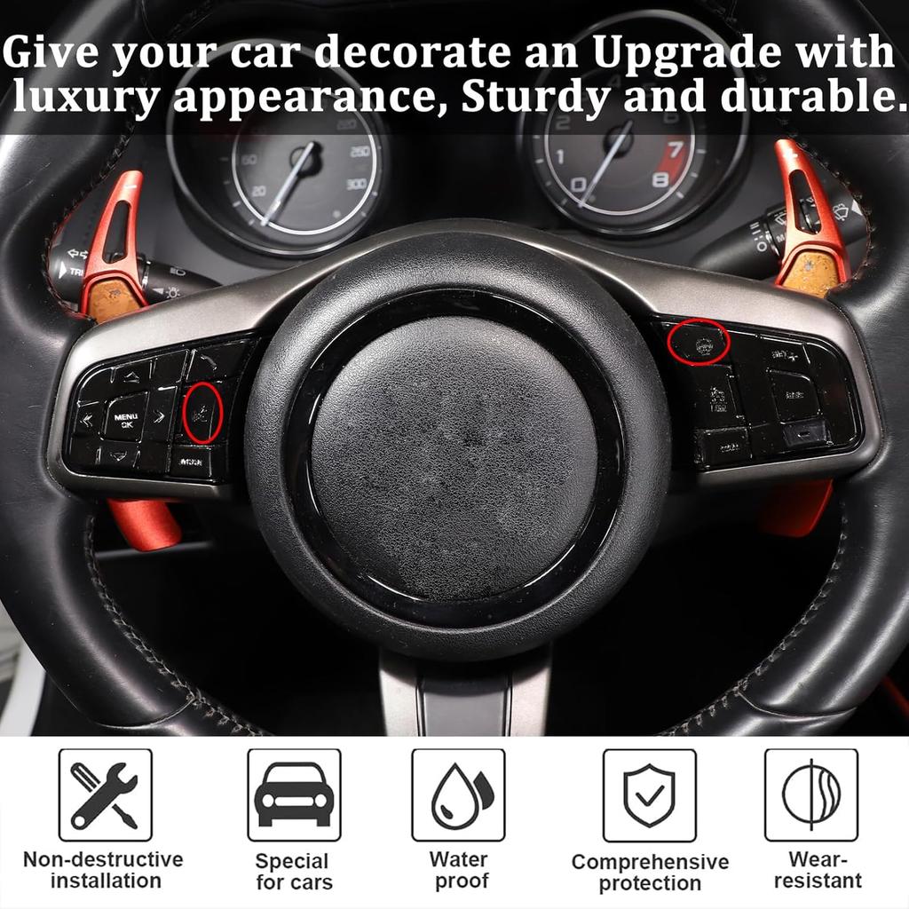 HAPPYHORSE Aluminum Alloy Car Multimedia Button Protective Cover Trim Sticker Decorative Accessories Compatible with Jaguar 15-21XE /16-21XF /16-21