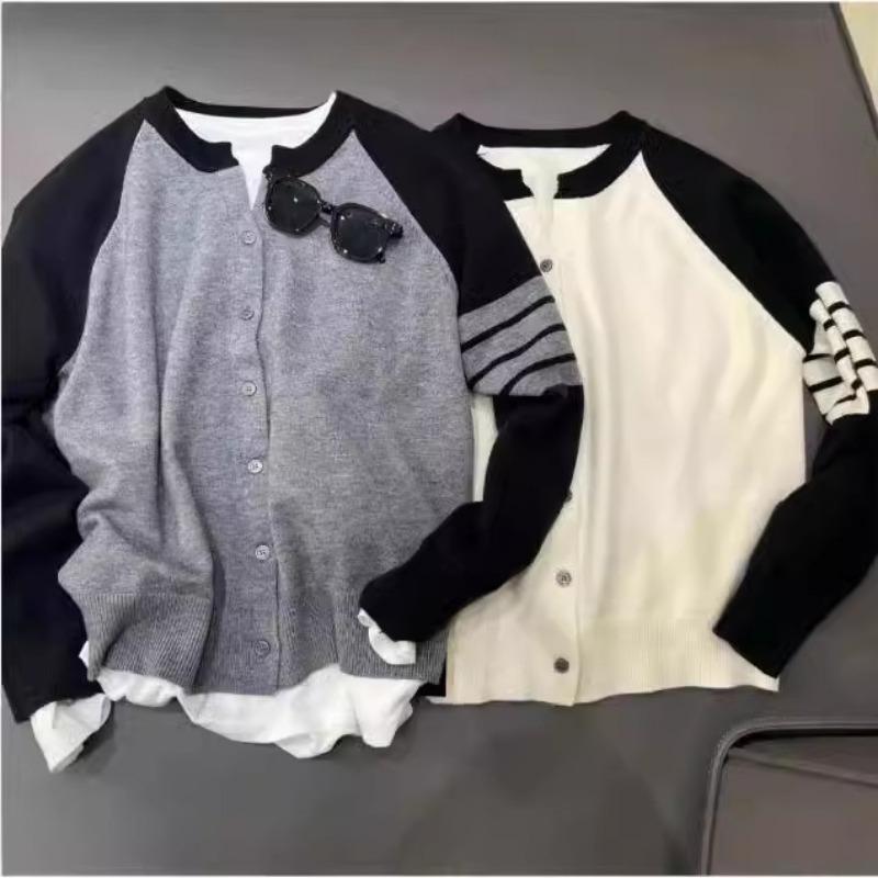 Women's Striped Knitted Cardigan Autumn Korean Version New Design Sense Sweater Top