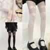 Sheer Tights for Women Girls Bow Pearl Pantyhose Control Top Thigh High Stockings Silk Thin Stockings Tights Hosiery