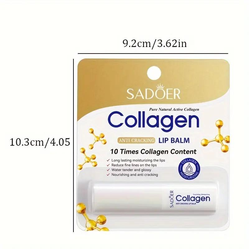 Kolagenový balzám na rty, vyživující hladké, jemné a jemné rty. Vysušení, zvýšení elasticity, hydratace a zvlhčení rtů, kolagenová péče o pleť