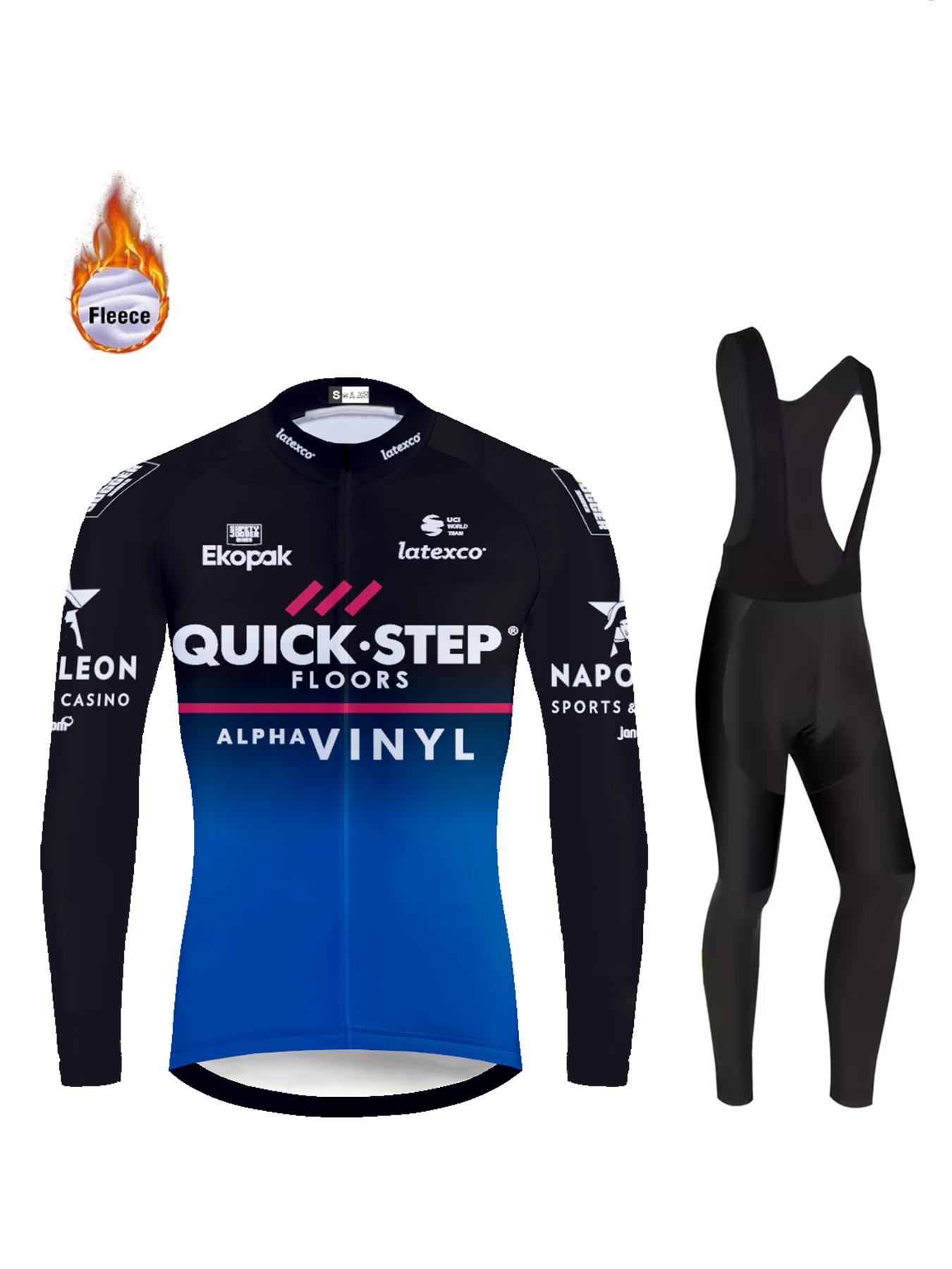 

2026 Men Winter Cycling Jersey Sets Thermal Fleece Bike Jersey + Bib Pants, Long Sleeve Cycling Clothing Sets for Man S