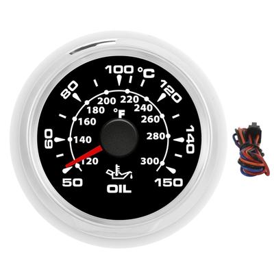 2in Digitale Öltemperaturanzeige 361‑19Ohm 50‑150 Celsius Anzeige 8 Farben Hintergrundbeleuchtung Schwarzes Zifferblatt Silberne Lünette
