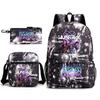 Demon Hunter Girl Group Backpack Kpop Backpack Digital Color Printing Boys And Girls School Bag Shoulder Bag Three-Piece Set