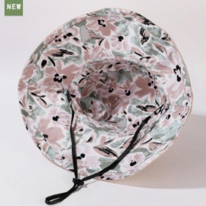 Casual Andas Solskydd UV-skydd Solskyddsmössa Fiskarhatt Dubbelsidig hopfällbar hatt Blommönster Kepsar Justerbar andningsbar solhatt