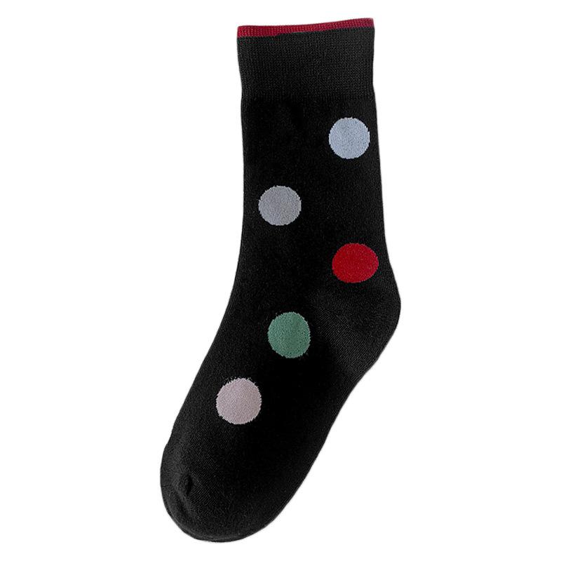 Socks Pure Cotton Polka Dot Stacking Socks Season Tide Cotton Boneless Sweat-Absorbing Deodorant Polka Dot Medium Tube Socks Women