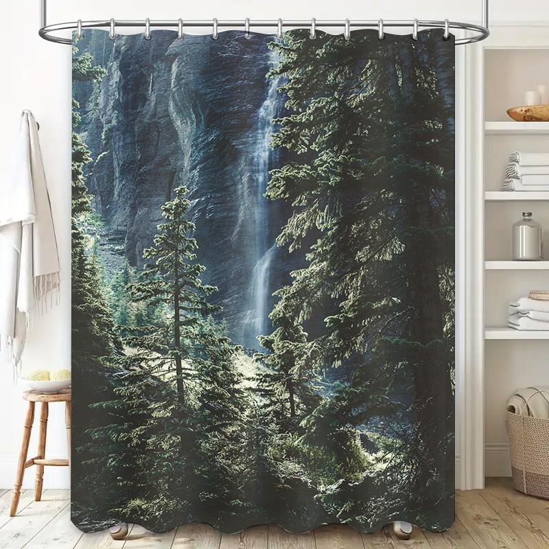 Vibrant Colorful Shower Curtain with Geometric Pattern Bathroom Decoration Home Improvement Decorations Waterproof Fabric for Ba