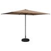 Garden Umbrella with Base 200 X 300 Cm Polyester Rectangular Taupe