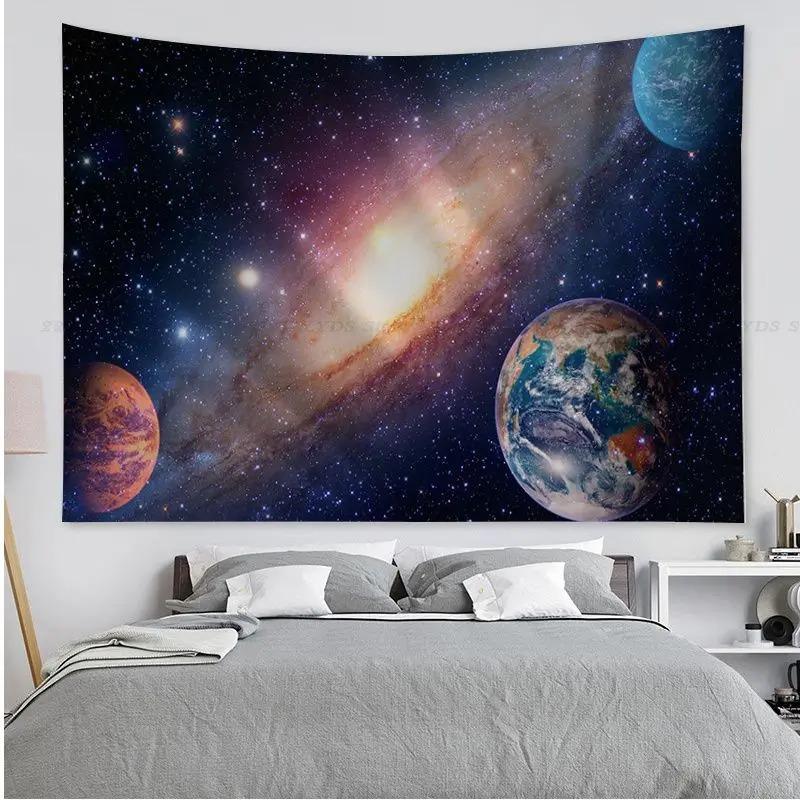 Office Living Room Tapestry Universe Planet Printed Tapestry Home Wall Decoration Tapestry
