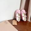 Girls' Princess Bow Patent Leather Shoes - Shiny, Low-Cut, Magic Tape, Japanese Style for Spring and Autumn