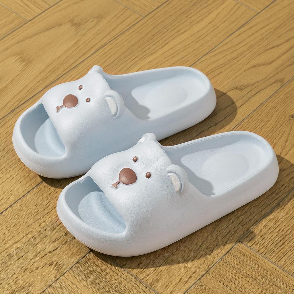 Cute Bear Children Home Slippers Beach Thick Bottom Summer Slides Cartoon Comfortable Non-Slip Slippers Indoor Outdoor Men Bathroom Slippers
