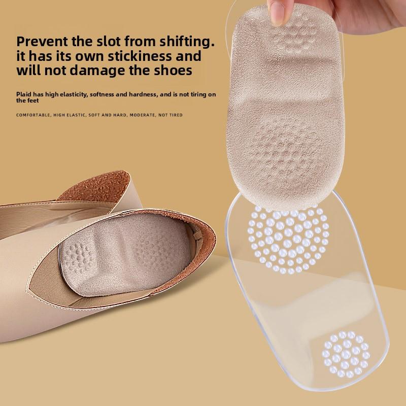 Male and Female Soft Particle Massage Orthopedic Insole Self-adhesive Invisible Non-slip Shock Absorber Half Size Pad GEL Heel Pad
