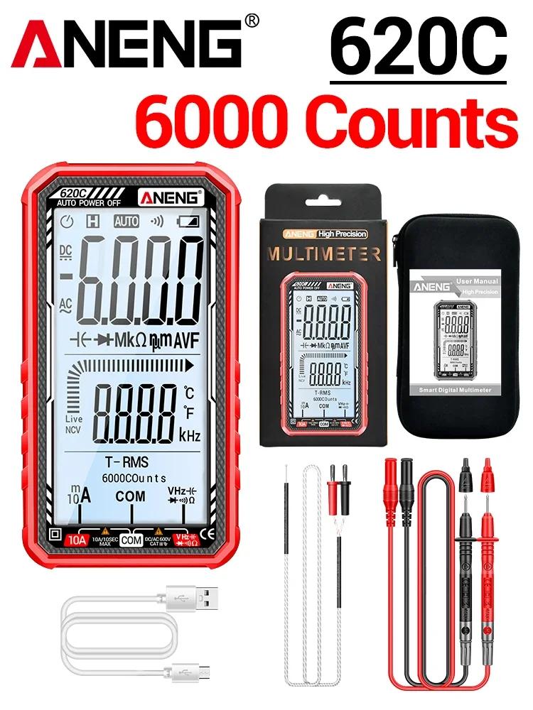 

ANENG 620C AC Smart Digital Multimeters Current Voltage Tester 6000 Counts Ammeter Capacitor Ohm Resistance HDiode Test Tools