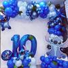 121 buc Arcadă Ghirlandă cu Tematică Anime Lilo și Stitch Aranjament Balon Decorațiune Festivă pentru Ziua de Naștere Bucuroasă Cadouri Accesorii pentru Băieți Copii Nou-Născuți Baby Shower