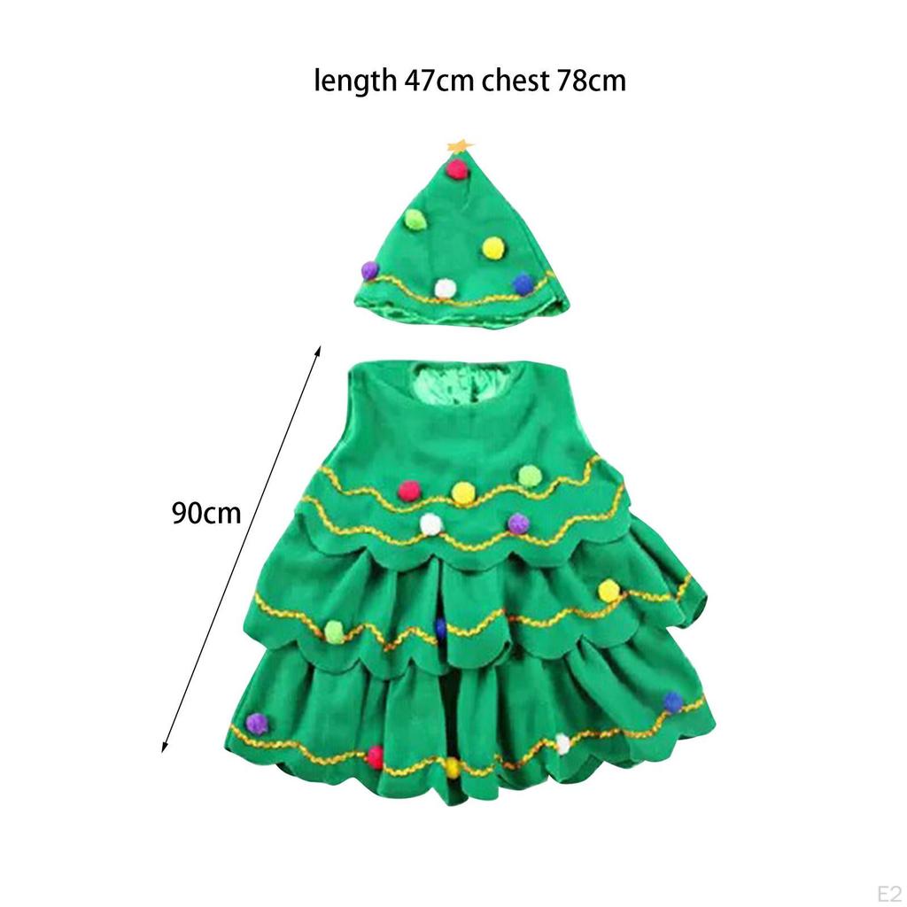 Creative Christmas Costume Outfit Xmas Tree Clothes Photo Props Halloween with Hat Children Cosplay